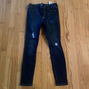 Hollister Blue Skinny Jeans with Distressed Details